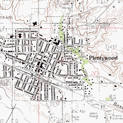 Topographic Map of 35N55E20BDBC01 Well, MT