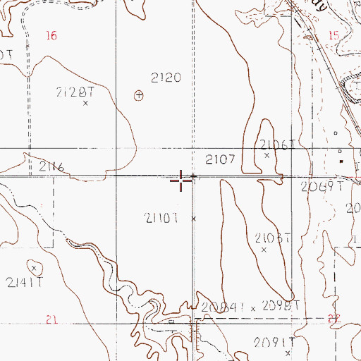 Topographic Map of 35N53E21AAAA01 Well, MT
