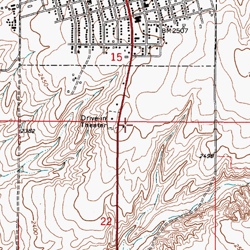 Topographic Map of 35N48E22ABBB01 Well, MT