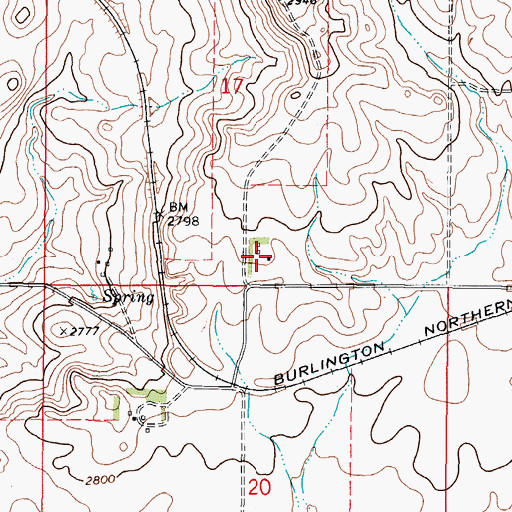 Topographic Map of 35N45E17DCCC01 Well, MT