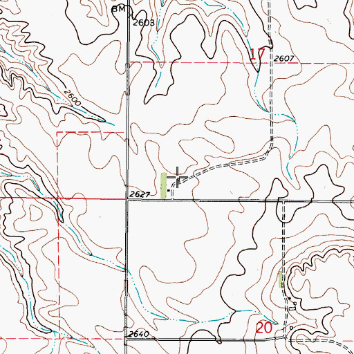 Topographic Map of 35N47E17CCDA01 Well, MT