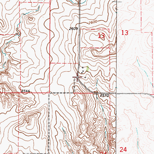 Topographic Map of 35N48E13CDBC01 Well, MT