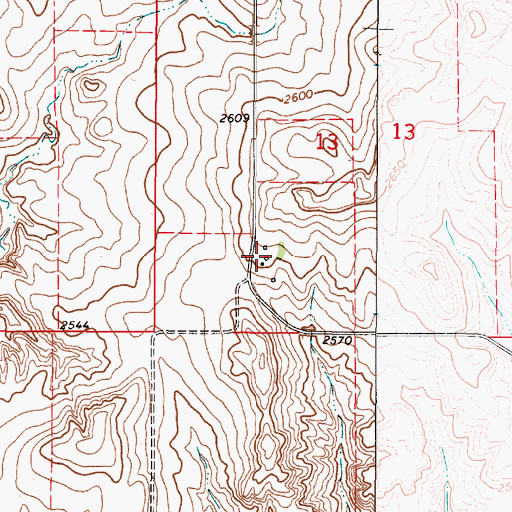 Topographic Map of 35N48E13CDBC02 Well, MT