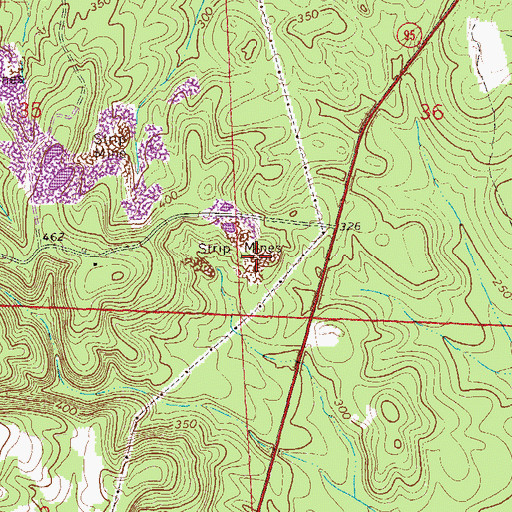 Topographic Map of Lucas Number 2 Mine, AL