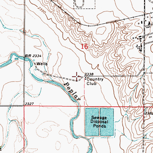 Topographic Map of 35N48E16CDAA01 Well, MT