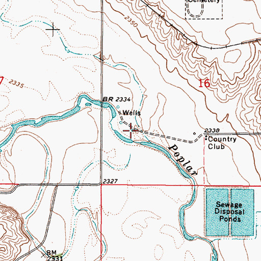 Topographic Map of 35N48E16CBDC01 Well, MT