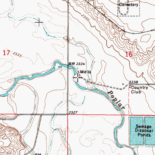 Topographic Map of 35N48E16CBCD01 Well, MT