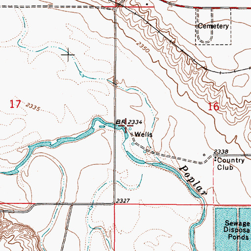 Topographic Map of 35N48E16CBBD01 Well, MT