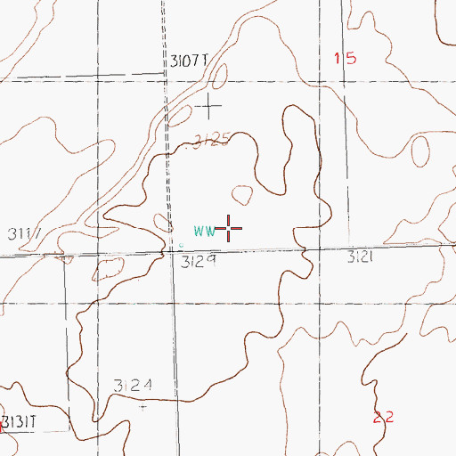 Topographic Map of 35N24E15CCCC01 Well, MT