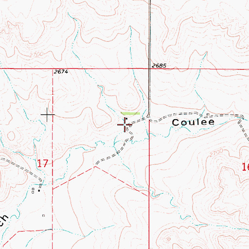 Topographic Map of 35N49E17ADAB04 Well, MT