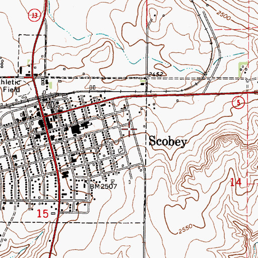 Topographic Map of 35N48E15ADAB01 Well, MT