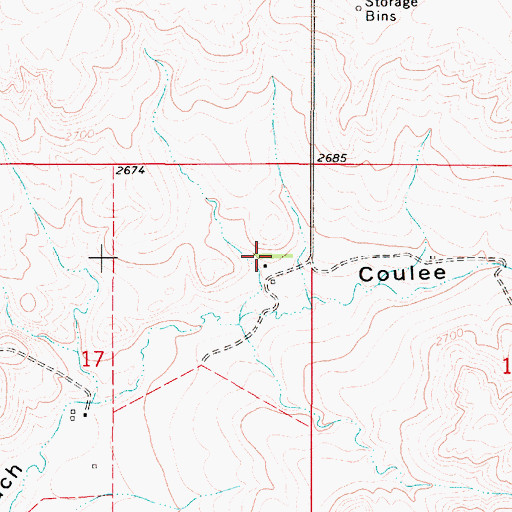 Topographic Map of 35N49E17ADAB01 Well, MT