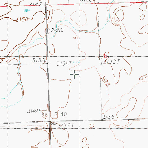 Topographic Map of 35N24E18BCDD01 Well, MT