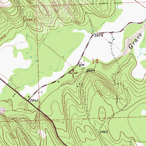 Topographic Map of 35N26W14CABD01 Well, MT