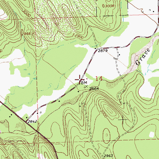 Topographic Map of 35N26W14BDDC01 Well, MT