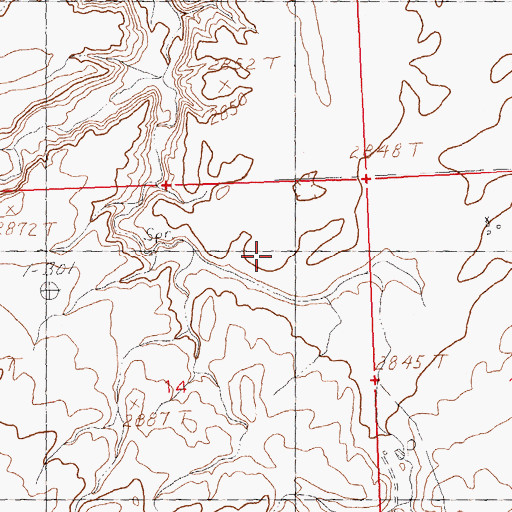 Topographic Map of 35N28E13AABD01 Well, MT