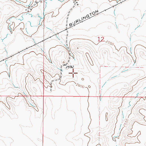Topographic Map of 35N46E12BACB01 Well, MT