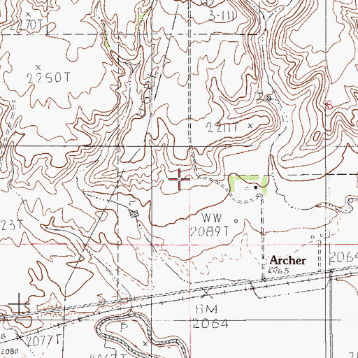 Topographic Map of 35N53E07DDAA01 Well, MT