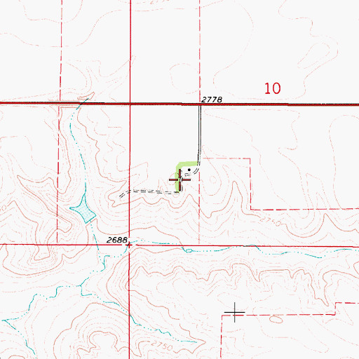 Topographic Map of 35N49E10CCAA01 Well, MT