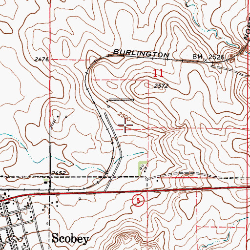 Topographic Map of 35N48E11CBCC01 Well, MT