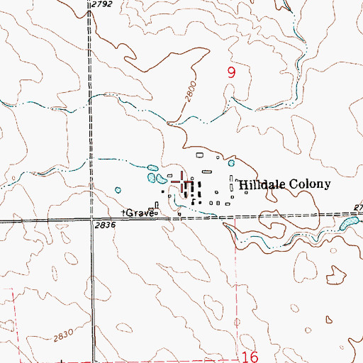 Topographic Map of 35N15E09CDCA01 Well, MT