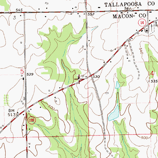 Topographic Map of Mount Heeren Church, AL
