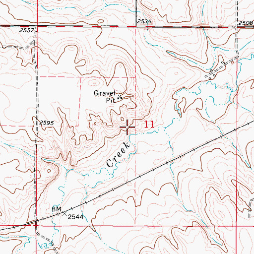 Topographic Map of 35N46E11AADC02 Well, MT