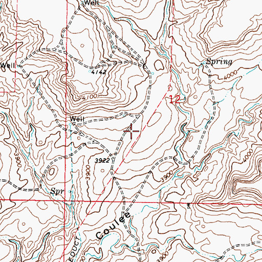 Topographic Map of 35N04W12CA__01 Well, MT