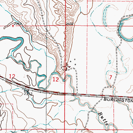 Topographic Map of 35N48E07BCCA01 Well, MT