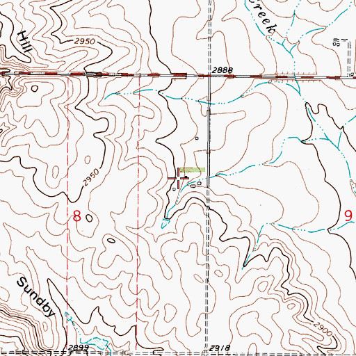 Topographic Map of 35N45E08ADDB01 Well, MT