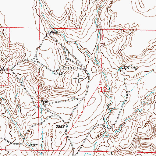 Topographic Map of 35N04W12BD__02 Well, MT