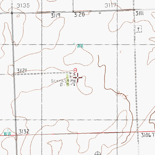 Topographic Map of 35N24E09DBBC01 Well, MT
