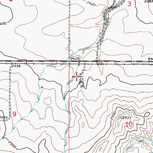 Topographic Map of 35N47E10BBCB01 Well, MT