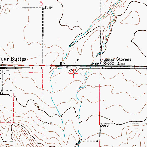 Topographic Map of 35N47E08AABC01 Well, MT