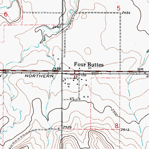 Topographic Map of 35N47E08BBAB01 Well, MT