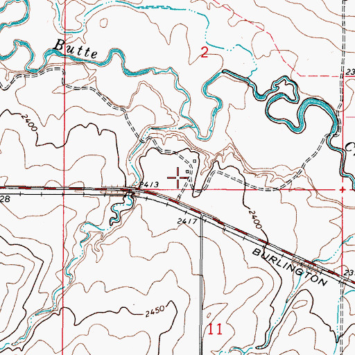 Topographic Map of 35N47E02CDDD01 Well, MT