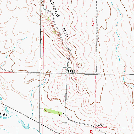 Topographic Map of 35N44E05CCDA01 Well, MT