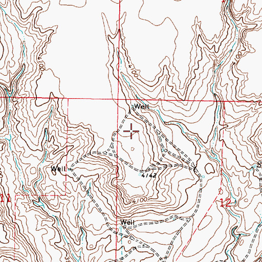 Topographic Map of 35N04W12BB__01 Well, MT