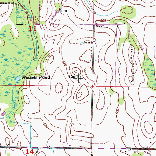 Topographic Map of Blackwell-Collier Cemetery, AL