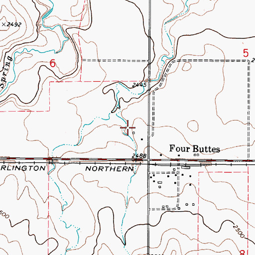 Topographic Map of 35N47E06DDAC01 Well, MT