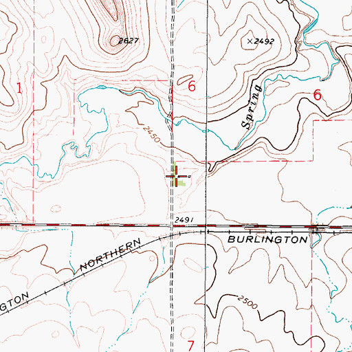 Topographic Map of 35N47E06CCBC01 Well, MT