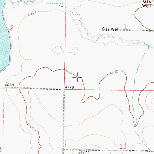 Topographic Map of 35N05W01CC__01 Well, MT