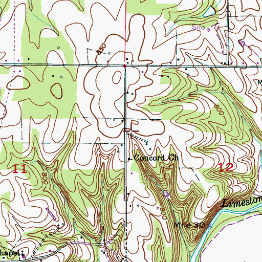 Topographic Map of Concord Church Cemetery, AL