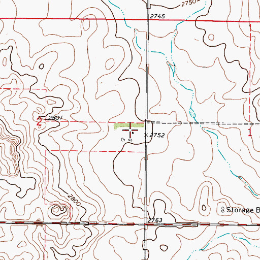 Topographic Map of 35N45E02DAAA01 Well, MT