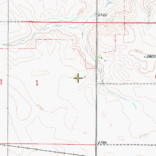 Topographic Map of 35N49E01ADCD01 Well, MT