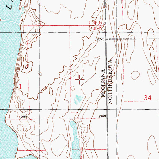Topographic Map of 35N58E01ADC_01 Well, MT