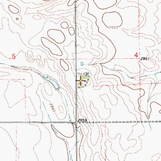 Topographic Map of 35N10E04CBCD01 Well, MT
