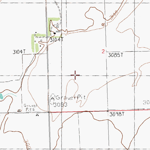 Topographic Map of 35N24E02CBD_01 Well, MT