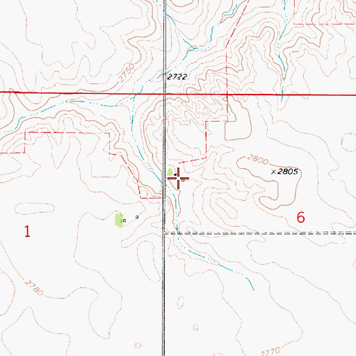 Topographic Map of 35N50E06BCBD01 Well, MT