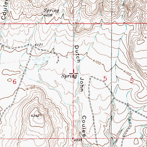 Topographic Map of 35N03E05BCCC01 Well, MT